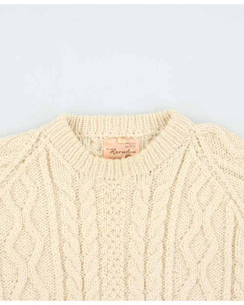 Vintage 70s Hordon Wool Aran Jumper - L