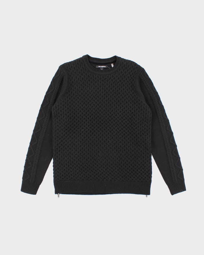 Men's Karl Lagerfeld Black Cable Knit Jumper - M
