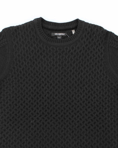 Men's Karl Lagerfeld Black Cable Knit Jumper - M