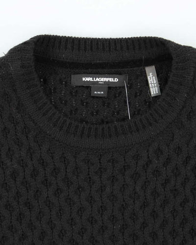 Men's Karl Lagerfeld Black Cable Knit Jumper - M