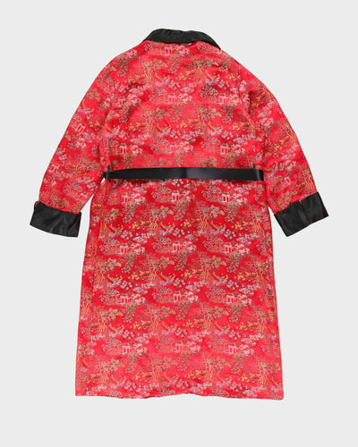 1960s Red Embroidered Kimono - XL