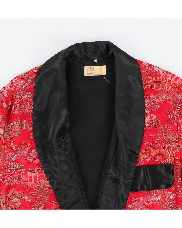 1960s Red Embroidered Kimono - XL