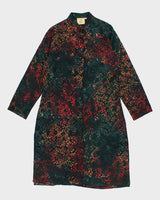Vintage Woman's Green Floral Print Kimono - M