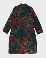 Vintage Woman's Green Floral Print Kimono - M