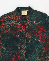Vintage Woman's Green Floral Print Kimono - M
