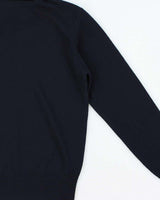 DSWT Vintage 1970s Benetton Navy Wool Knit Roll Neck Jumper - M
