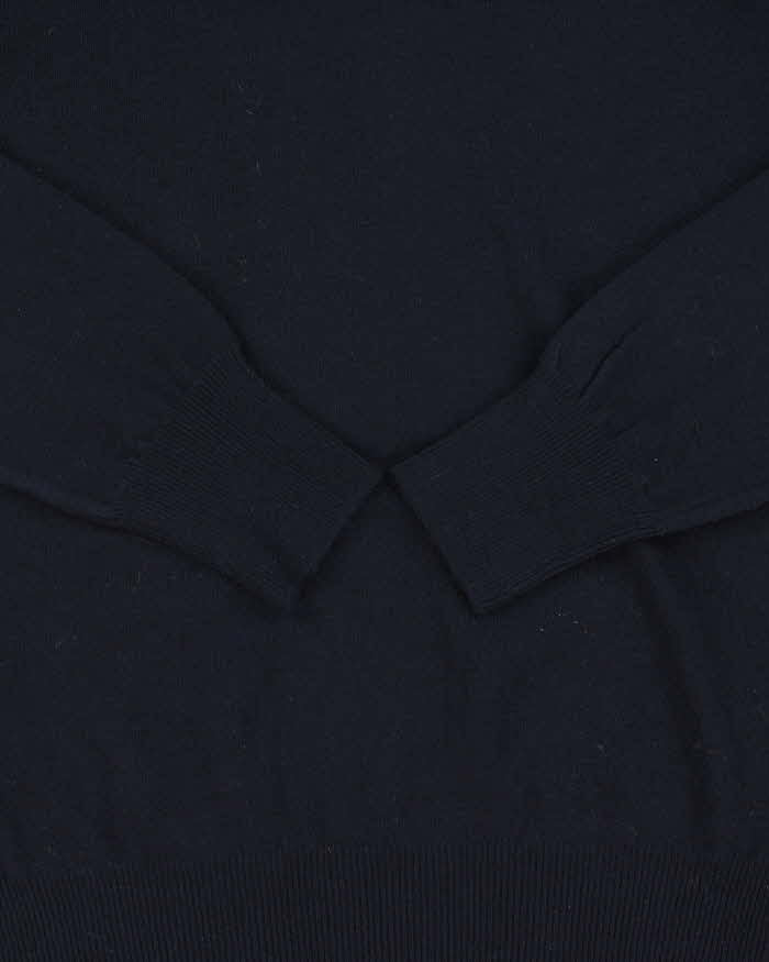 DSWT Vintage 1970s Benetton Navy Wool Knit Roll Neck Jumper - M