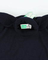 DSWT Vintage 1970s Benetton Navy Wool Knit Roll Neck Jumper - M