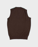 Vintage 1980s Aquascutum Lambswool Made In Scotland Argyle V-Neck Knit Sweater Vest - L