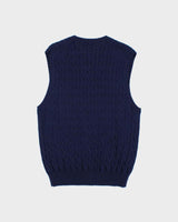 Vintage Y2K 00s Polo Ralph Lauren Cable-Knit V-Neck Sweater Vest - L