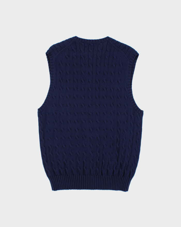 Vintage Y2K 00s Polo Ralph Lauren Cable-Knit V-Neck Sweater Vest - L
