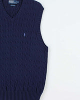 Vintage Y2K 00s Polo Ralph Lauren Cable-Knit V-Neck Sweater Vest - L