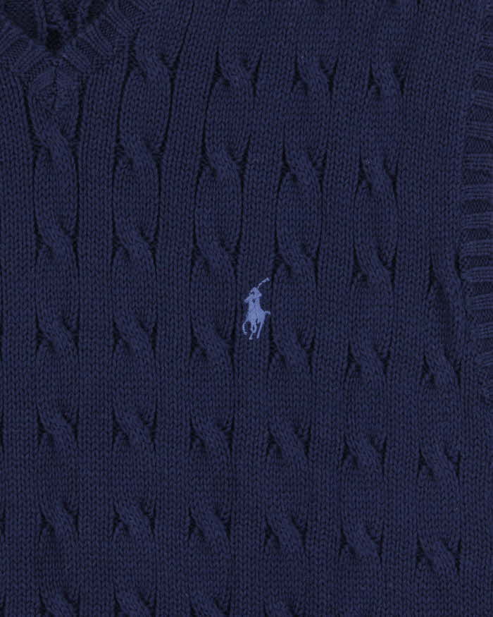 Vintage Y2K 00s Polo Ralph Lauren Cable-Knit V-Neck Sweater Vest - L