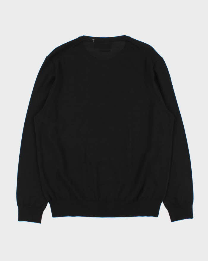Vintage Polo Ralph Lauren Black Merino Wool Crewneck Knit Jumper - L