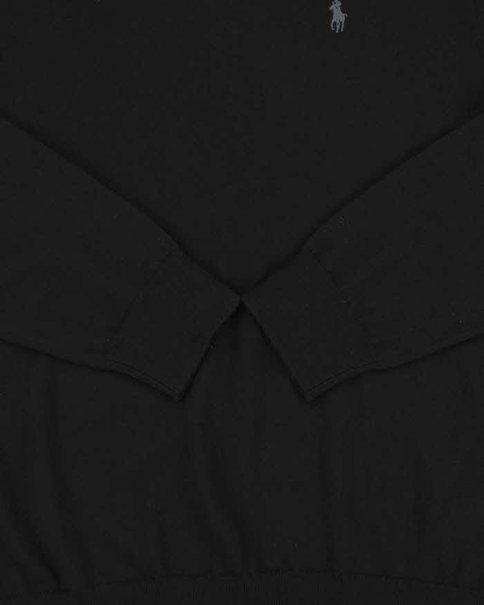 Vintage Polo Ralph Lauren Black Merino Wool Crewneck Knit Jumper - L