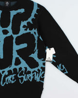 DSWT Rip Curl Hard Core Surfing Graphic Oversized Crewneck Knit Jumper - M
