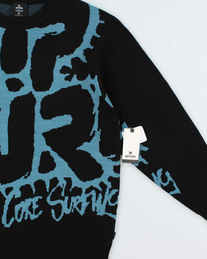 DSWT Rip Curl Hard Core Surfing Graphic Oversized Crewneck Knit Jumper - M