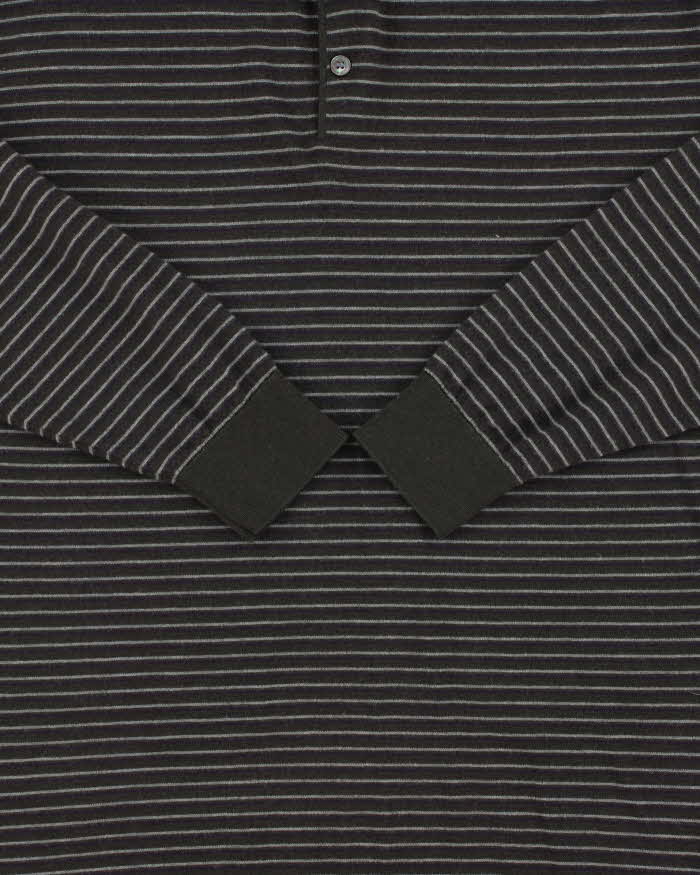 Vintage Y2K 00s Valent.Coupeau Cashmere/Wool/Silk Striped Collared Knit Jumper - XL