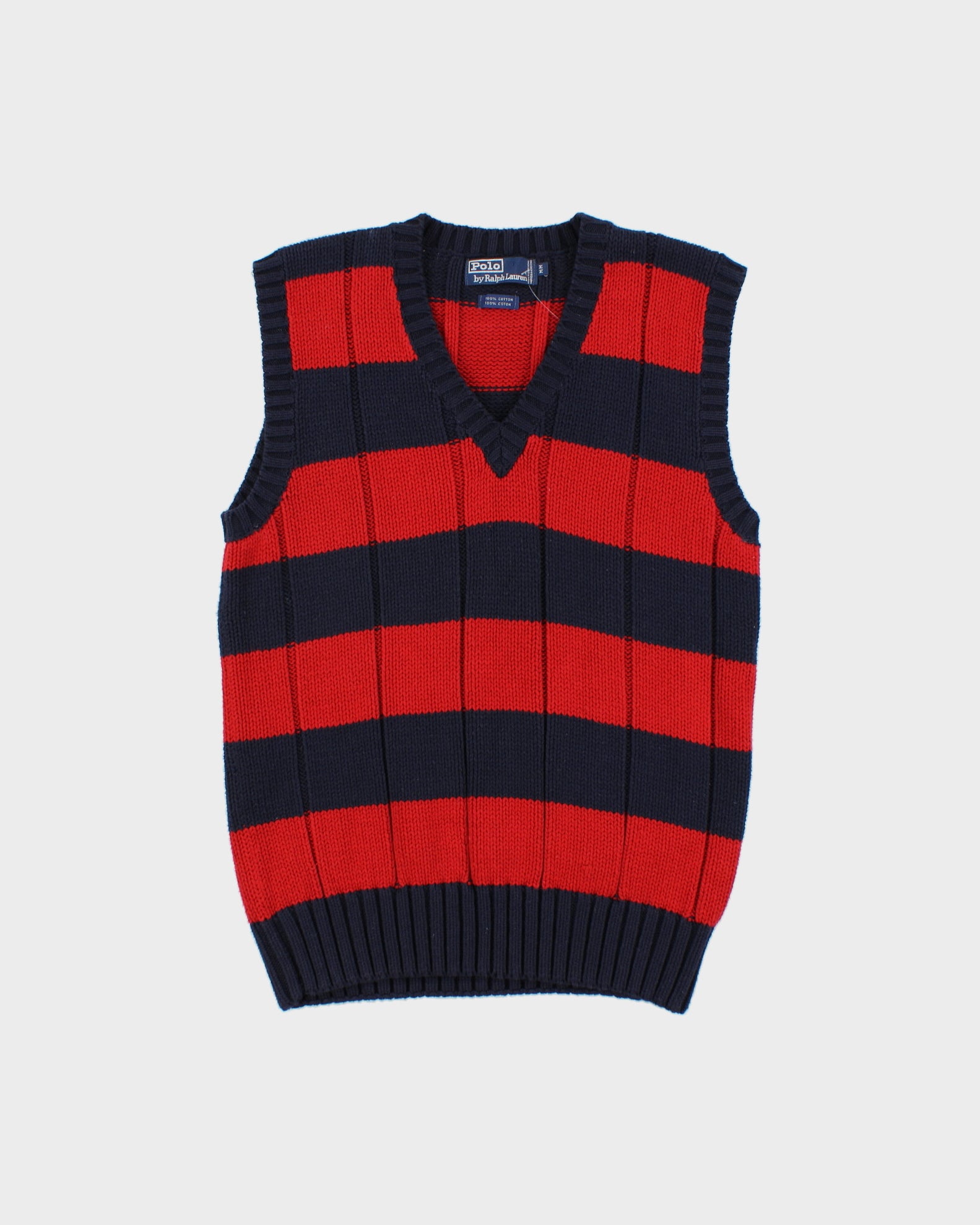 Vintage 1990s Polo Ralph Lauren Chunky Ribbed Cable Knit Sweater Vest - M