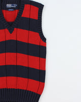 Vintage 1990s Polo Ralph Lauren Chunky Ribbed Cable Knit Sweater Vest - M