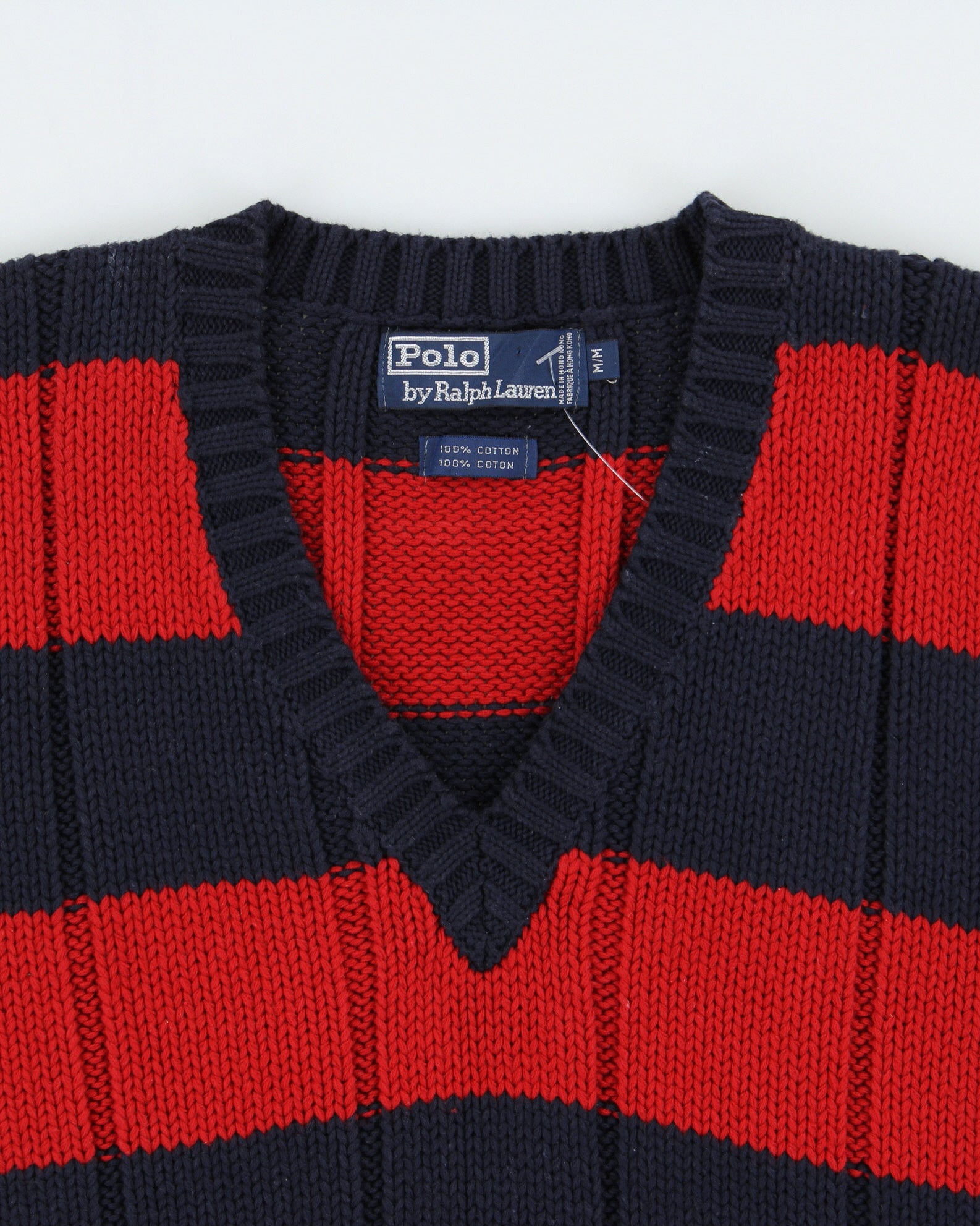 Vintage 1990s Polo Ralph Lauren Chunky Ribbed Cable Knit Sweater Vest - M