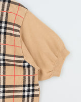 Vintage AW1993 Burberry Nova Check Crewneck Knit Short Sleeve Jumper - M