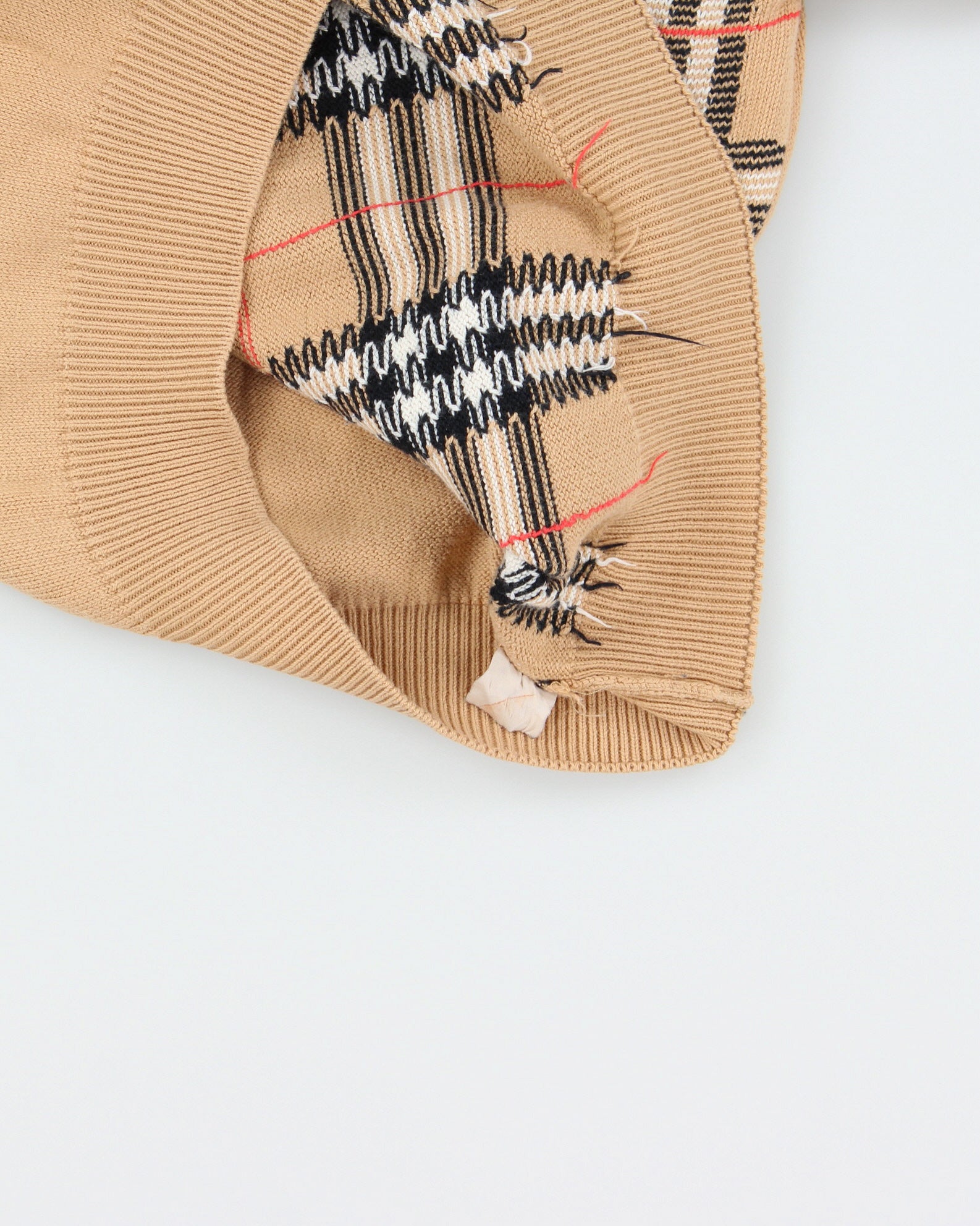 Vintage AW1993 Burberry Nova Check Crewneck Knit Short Sleeve Jumper - M