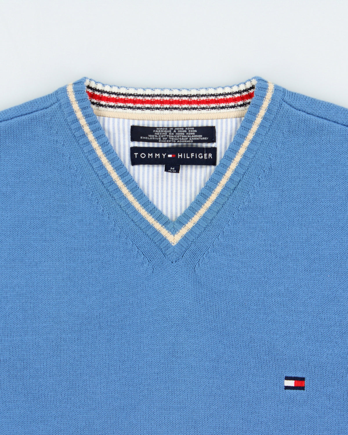 Vintage Y2K 00s Tommy Hilfiger V-Neck Knit Jumper - M