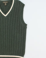 Vintage Y2K 00s Rorie Whelan V-Neck Cable Knit Sweater Vest - M