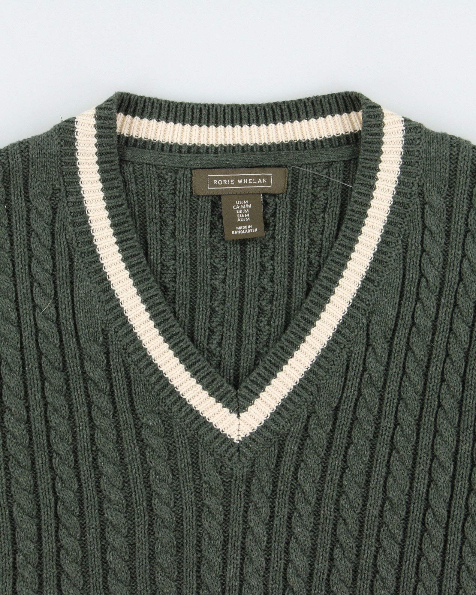 Vintage Y2K 00s Rorie Whelan V-Neck Cable Knit Sweater Vest - M