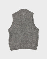 Vintage 1990s Remus Uomo Multicolour Striped Wool Knit Sleeveless Cardigan Vest - L