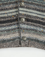 Vintage 1990s Remus Uomo Multicolour Striped Wool Knit Sleeveless Cardigan Vest - L