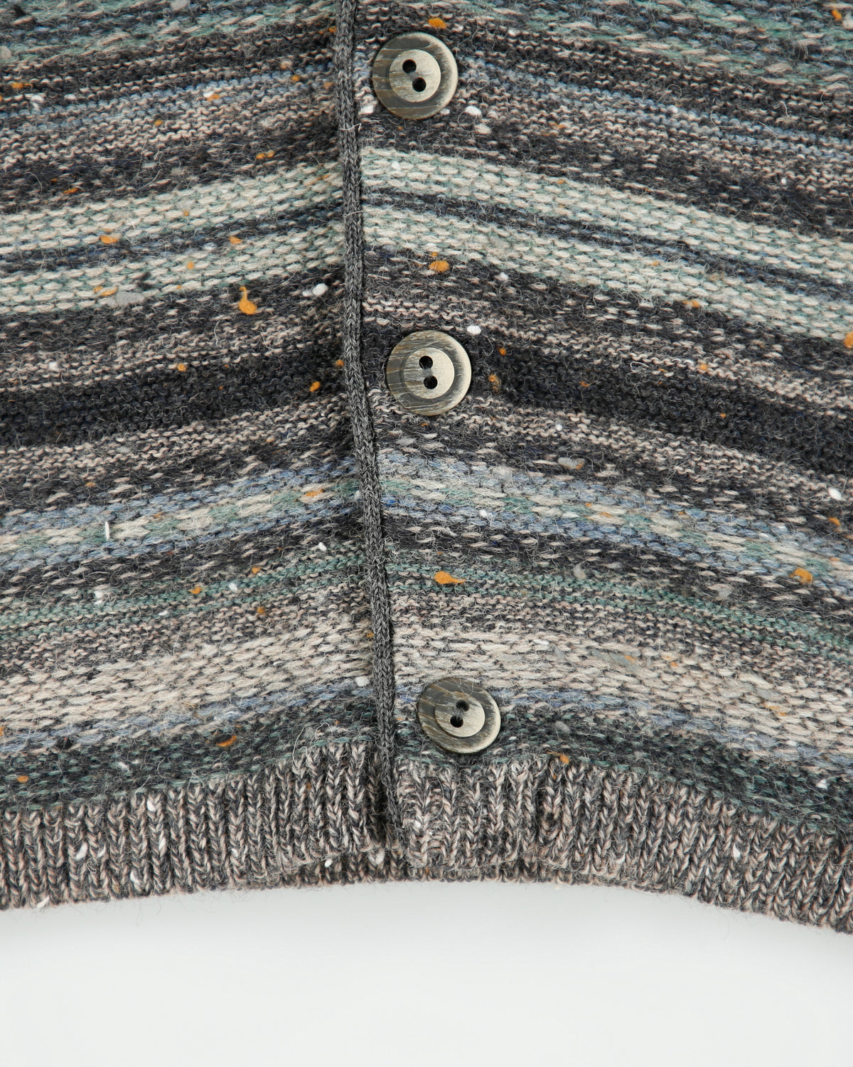Vintage 1990s Remus Uomo Multicolour Striped Wool Knit Sleeveless Cardigan Vest - L