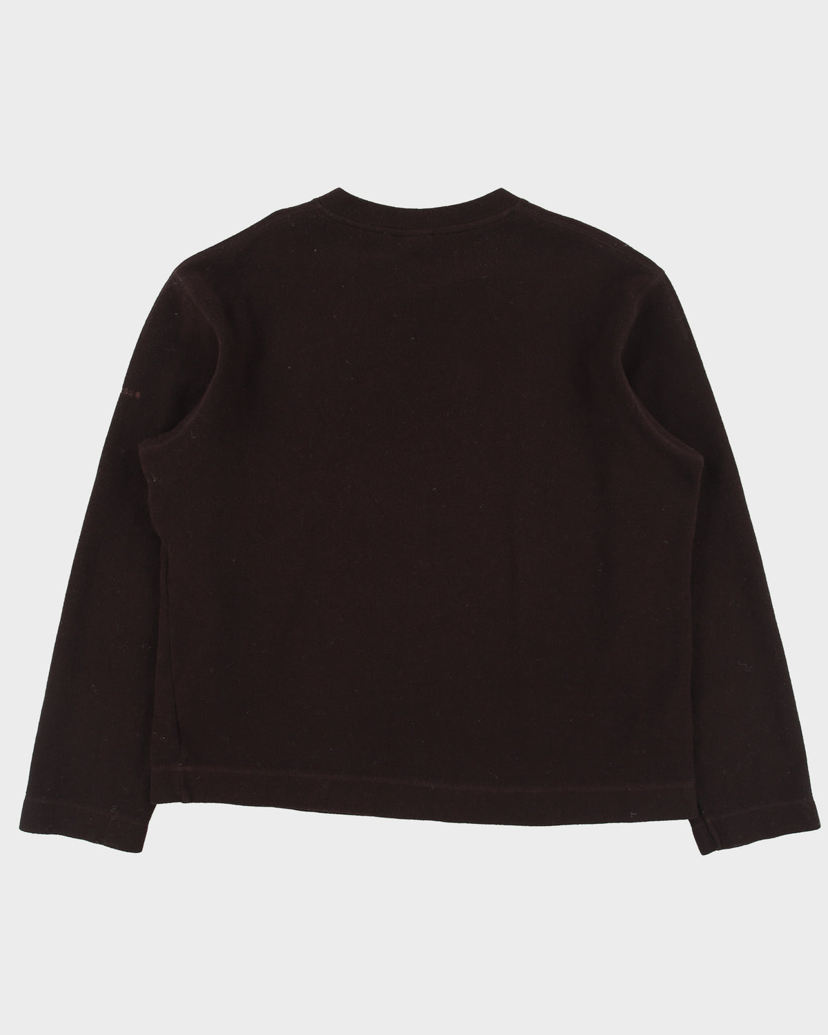 Vintage Y2K 00s Hugo Boss Bordeaux Wool Blend Thermal Lined V-Neck Knit Jumper - XL