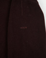 Vintage Y2K 00s Hugo Boss Bordeaux Wool Blend Thermal Lined V-Neck Knit Jumper - XL