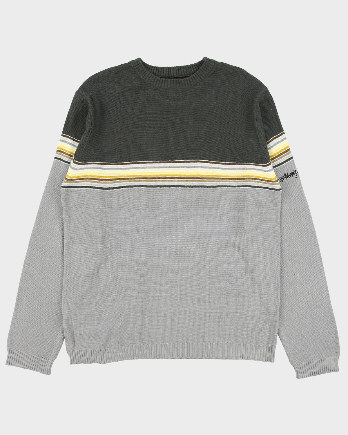Vintage Y2K 00s Billabong Striped Knit Crewneck Jumper - L