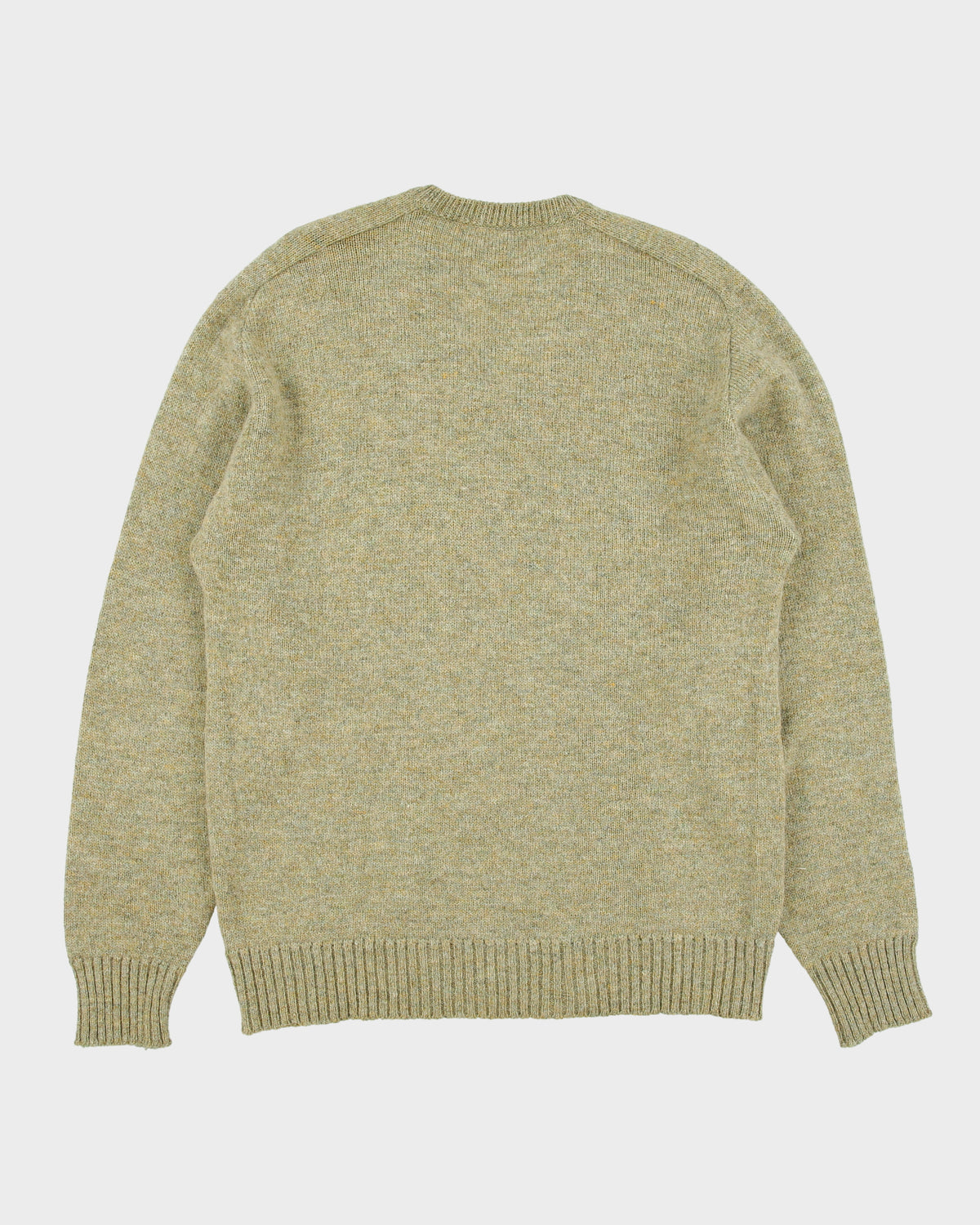 Vintage 1990s Sheltie By Shelby Speckled Wool Blend Knit Made In America V-Neck Jumper - L