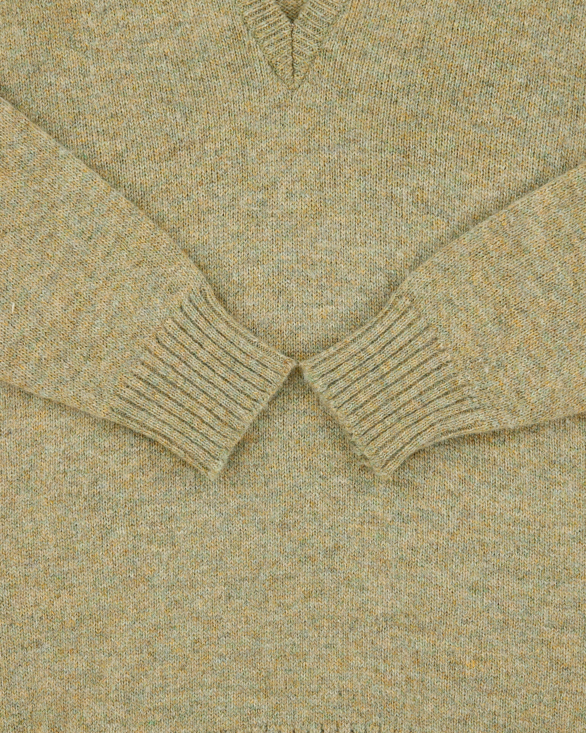 Vintage 1990s Sheltie By Shelby Speckled Wool Blend Knit Made In America V-Neck Jumper - L