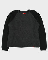 Vintage Y2K 00s Guess Jeans Charcoal Ribbed Lambswool Chunky Knit Crewneck Jumper - XL