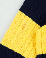Vintage Y2K 00s Polo Ralph Lauren Iconic Striped Cable Knit Crewneck Jumper - L