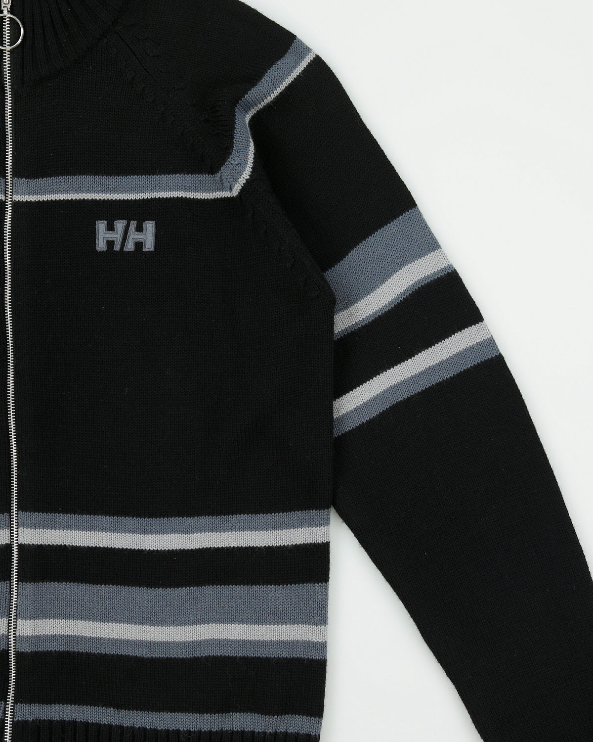 Vintage Y2K 00s Helly Hansen Wool Blend High Neck Full Zip Jumper - L