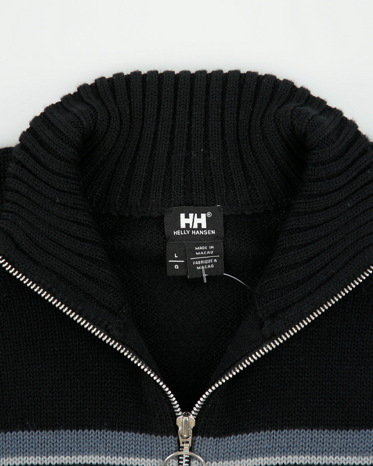 Vintage Y2K 00s Helly Hansen Wool Blend High Neck Full Zip Jumper - L