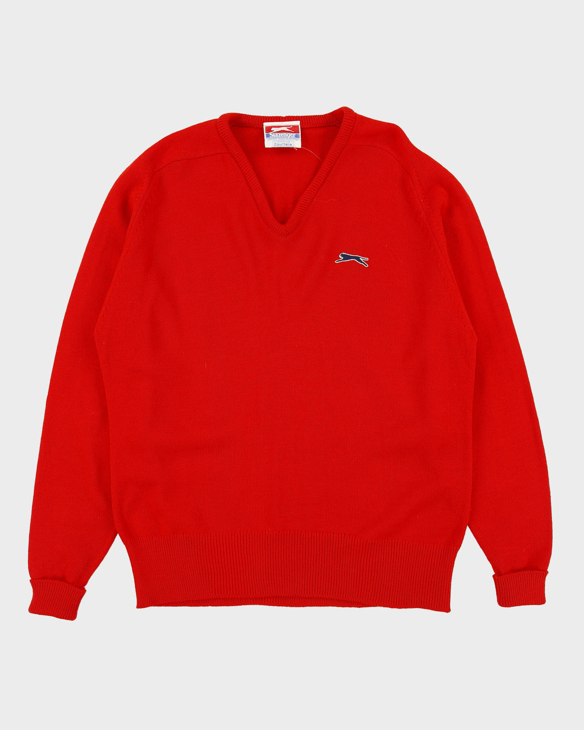 Vintage 1990s Slazenger V-neck Knit Long Sleeve Jumper - L