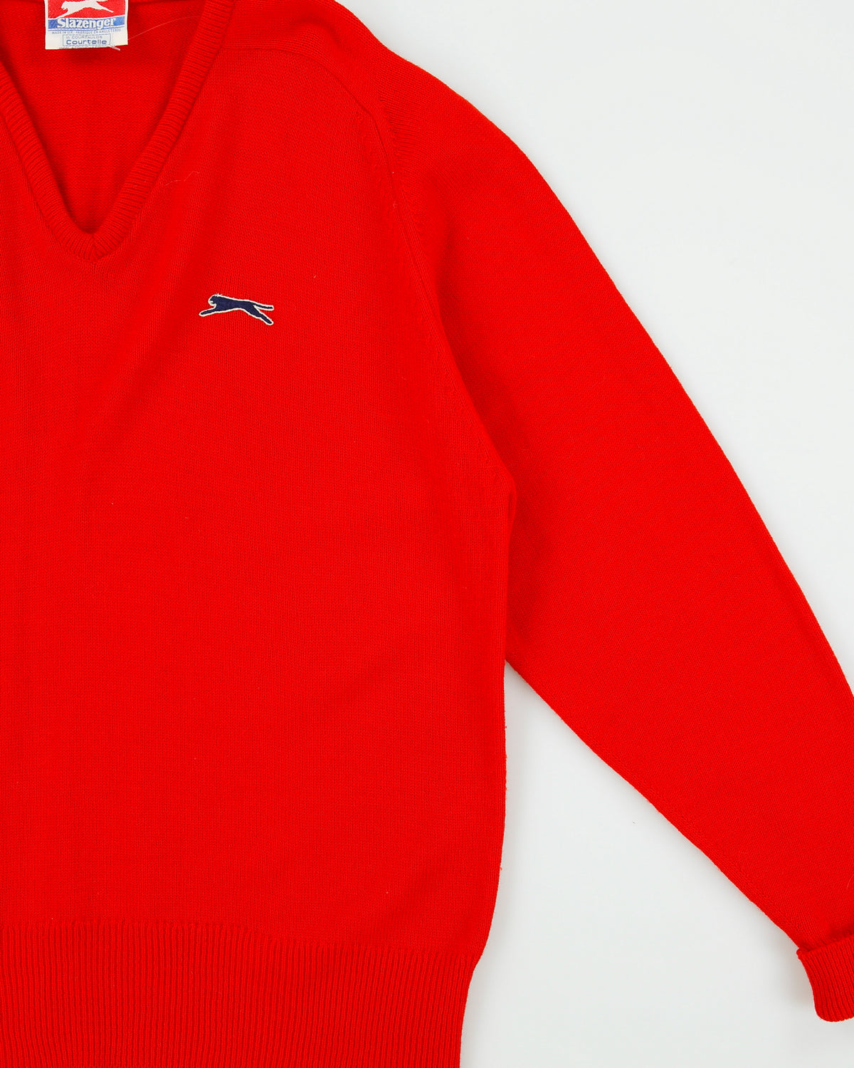 Vintage 1990s Slazenger V-neck Knit Long Sleeve Jumper - L