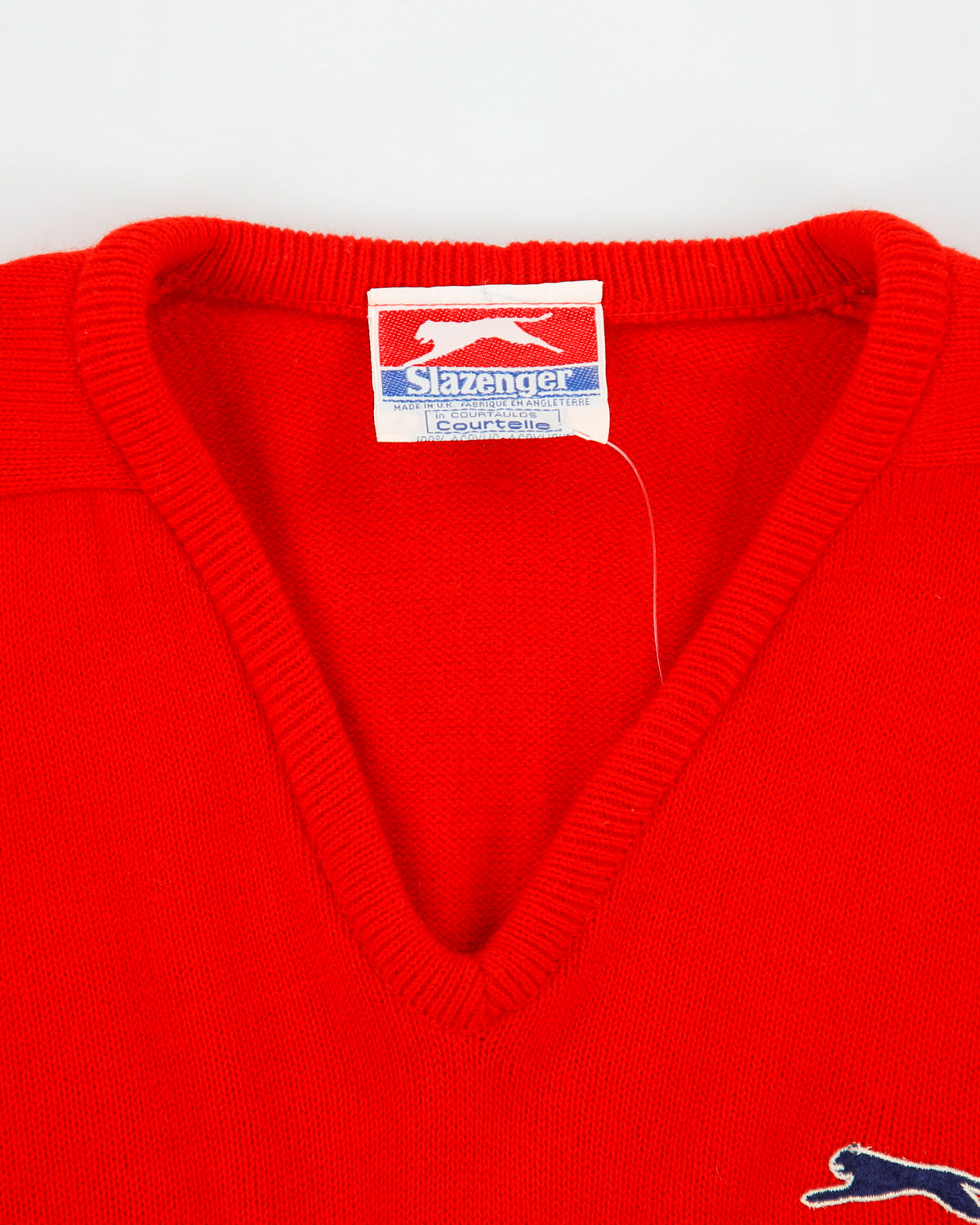 Vintage 1990s Slazenger V-neck Knit Long Sleeve Jumper - L