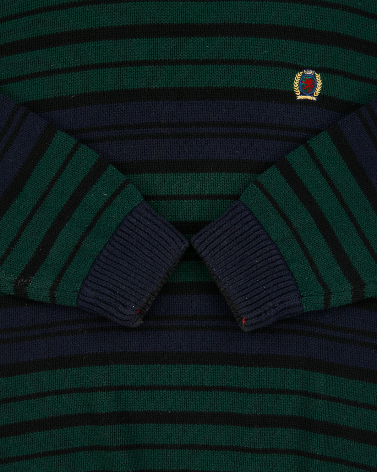 Vintage 1990s Tommy Hilfiger Stripe Knit Long Sleeve Jumper - L