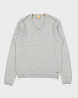 Vintage Boss Orange Wool V-neck Lightweight Jumper - M