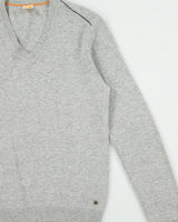 Vintage Boss Orange Wool V-neck Lightweight Jumper - M