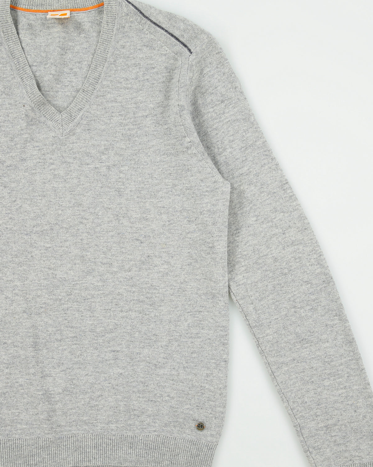 Vintage Boss Orange Wool V-neck Lightweight Jumper - M