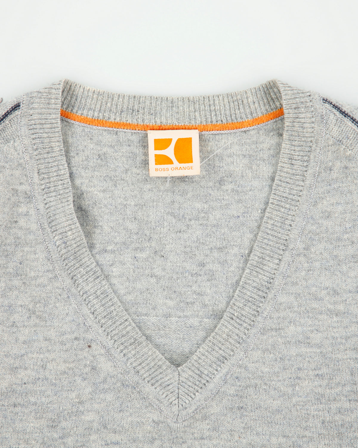 Vintage Boss Orange Wool V-neck Lightweight Jumper - M